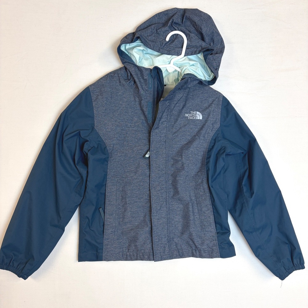 The North Face Girls Resolve Reflective Rain Jacket Blue XS 6 Dryvent Waterproof